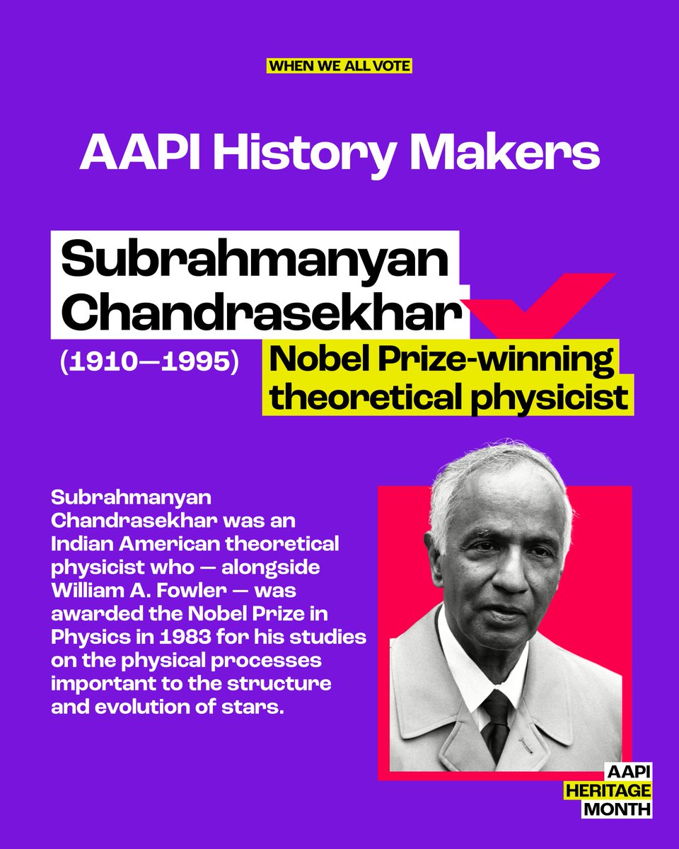 This #AAPIHeritageMonth, we're celebrating the groundbreaking career of one of the foremost astrophysicists of the twentieth century, Subrahmanyan Chandrasekhar.