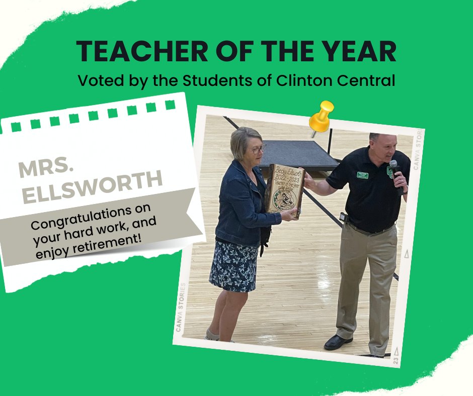 CCSC_Bulldogs's tweet photo. Mrs. Ellsworth was Selected as Teacher of the Year for 2022-23. https://t.co/lMyaA1JIGm