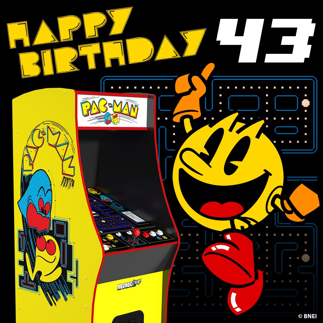 🎉🕹️ Time to celebrate the original gaming legend! Happy Birthday, PAC-MAN! Let's munch on cake and power pellets like it's 1980! 🎂👾 bit.ly/3Wsw5lZ 
 
#PACMANbirthday #RetroGaming #Arcade1Up