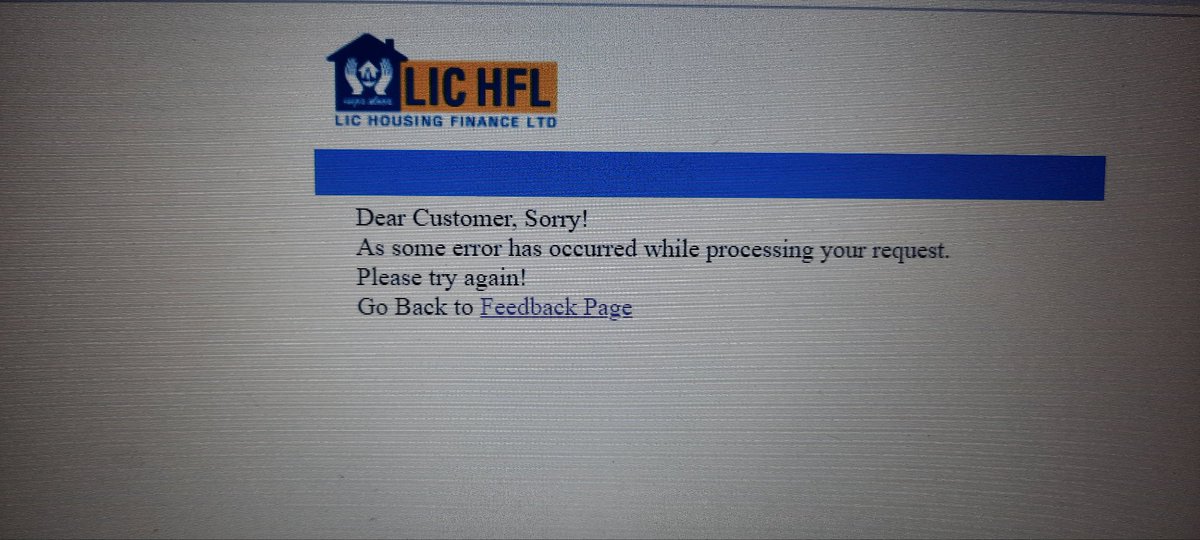 @LIC_HFL error message on requesting home loan statement in lichfl customer portal. Please check and resolve