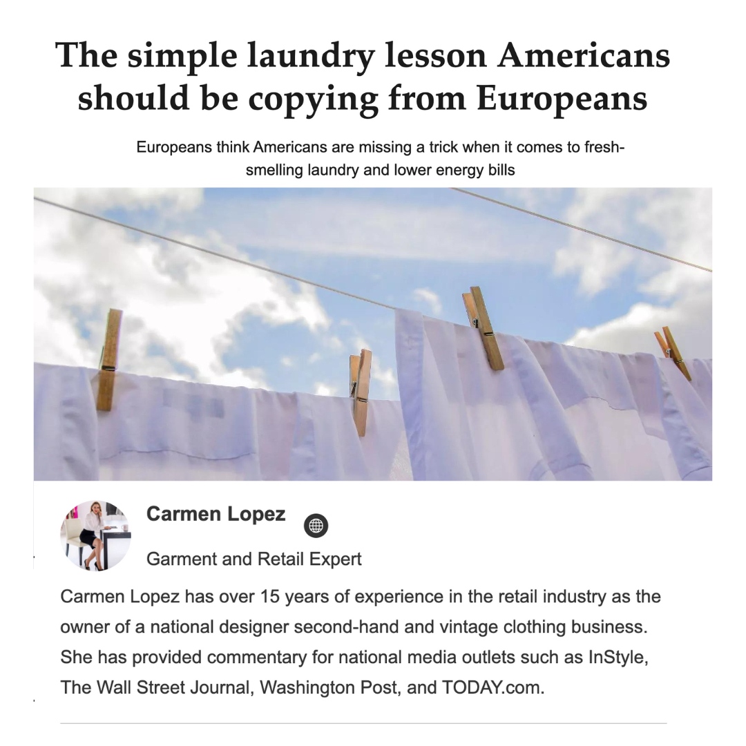 currentboutique's tweet image. Retail Expert &amp;amp; Founder of Current Boutique, Carmen Lopez, shared her quick tips on the benefits of line drying your clothing with Writer, Chiana Dickson for Homes &amp;amp; Gardens.⁠ Check our stories for links to read!

#clothing #linedrying #linedry #drying #fashion #retail
