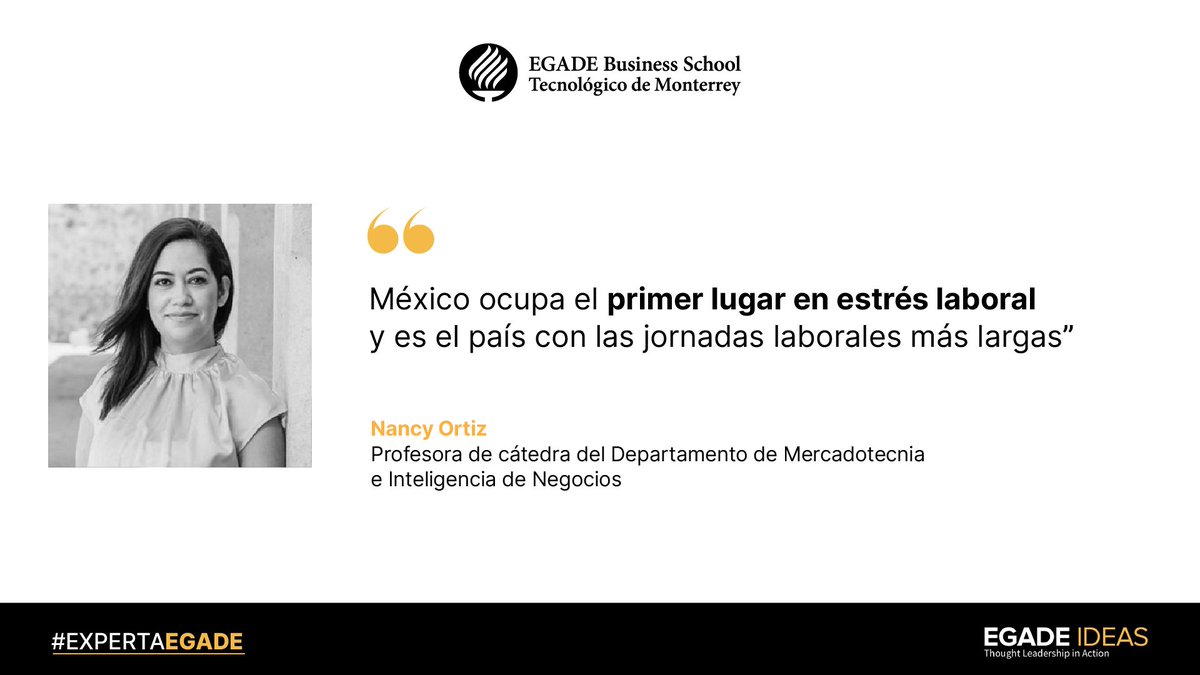 egade's tweet image. El #burnout y elevados niveles de #estréslaboral no se resuelve solo con presupuesto sino con empatía y compasión. @nanorti, #EXPERTAEGADE, analiza sobre el bienestar en los colaboradores. Vía #EGADEIdeas 👉 spr.ly/6015Olneb