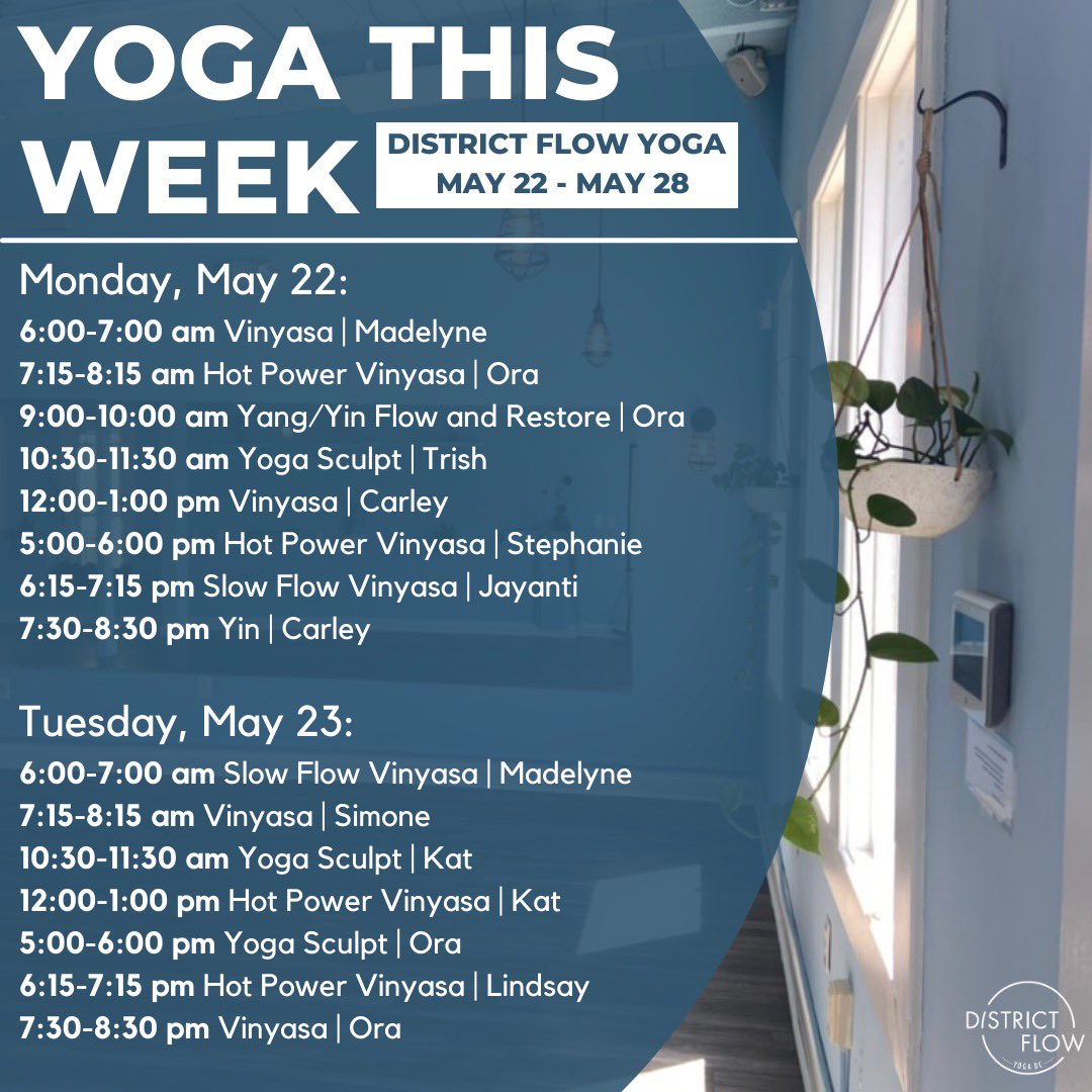 District_Flow's tweet photo. May is moving faster than we can keep up, but it’s important to take some time to slow down and breathe. Spend some time with us in studio by signing up on our website or our app today! https://t.co/lyvtqQdzfN
