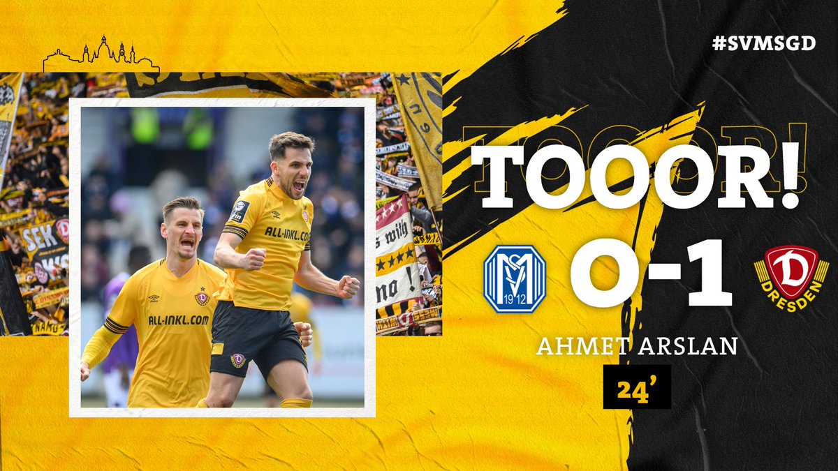 DynamoDresden's tweet image. 24' TOOOOOR FÜR DYNAMO!! „Ahmo“ trifft vom Punkt zur Führung. #SVMSGD 0:1 #sgd1953