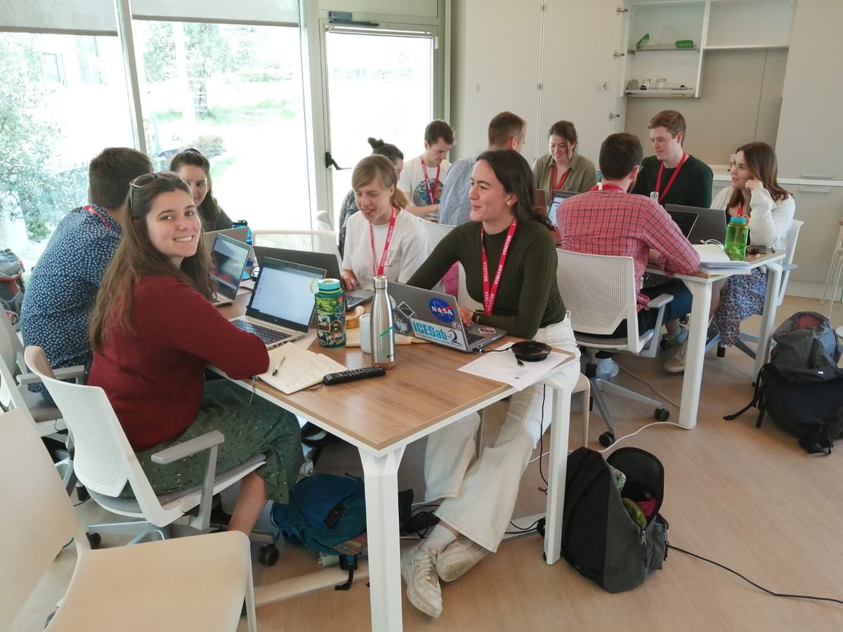 EoCdt's tweet photo. Team SENSE have arrive at @ESA_EO #ESRIN facility in Frascati 🇮🇹 looking forward to a great week of learning and working with staff there. They are already getting started brainstorming ideas for their mini projects they will present later in the week 🛰️📡 https://t.co/2MEgztNbf3