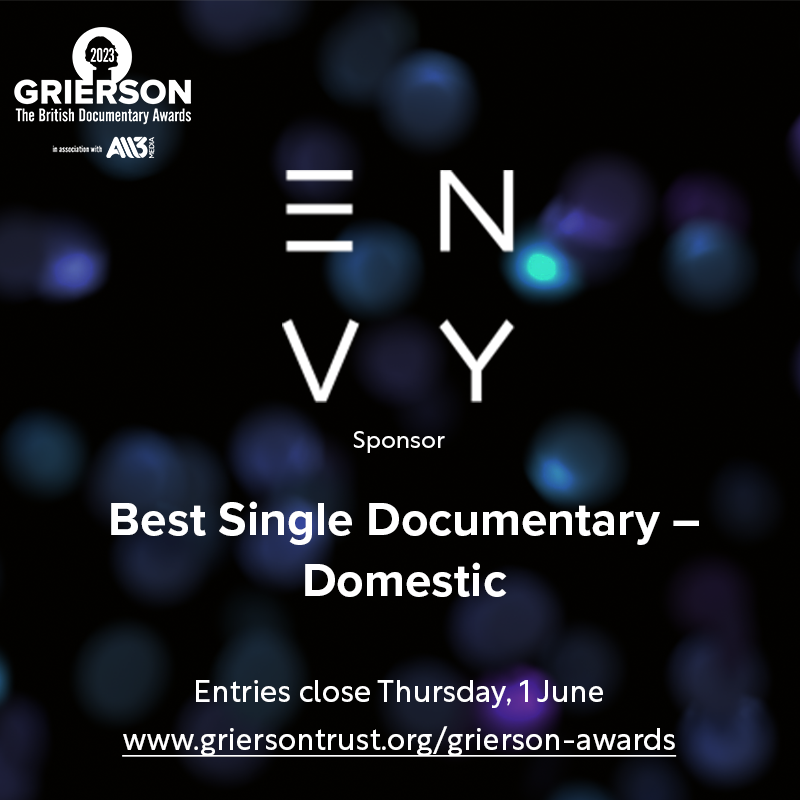 griersontrust's tweet photo. Huge thanks to the sponsors of both our Best Single Documentary categories – the 1st being @envypost with Best Single Doc Domestic.

This category's open to productions that deal primarily with UK-based subjects on contemporary themes 🇬🇧 

https://t.co/ysONiweQR2 #GriersonAwards https://t.co/6HOgkq7vpB