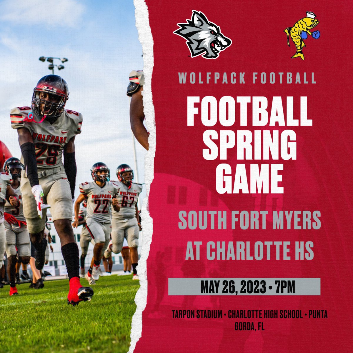 Wolfpack Athletics (@sfmhswolfpack) on Twitter photo Its football week!!!!! Your Wolfpack spring football game is this Friday at <a href="/CHSTarponFB/">Charlotte Tarpon Football</a>
#TEAMSOUTH Its football week!!!!! Your Wolfpack spring football game is this Friday at <a href="/CHSTarponFB/">Charlotte Tarpon Football</a>
#TEAMSOUTH