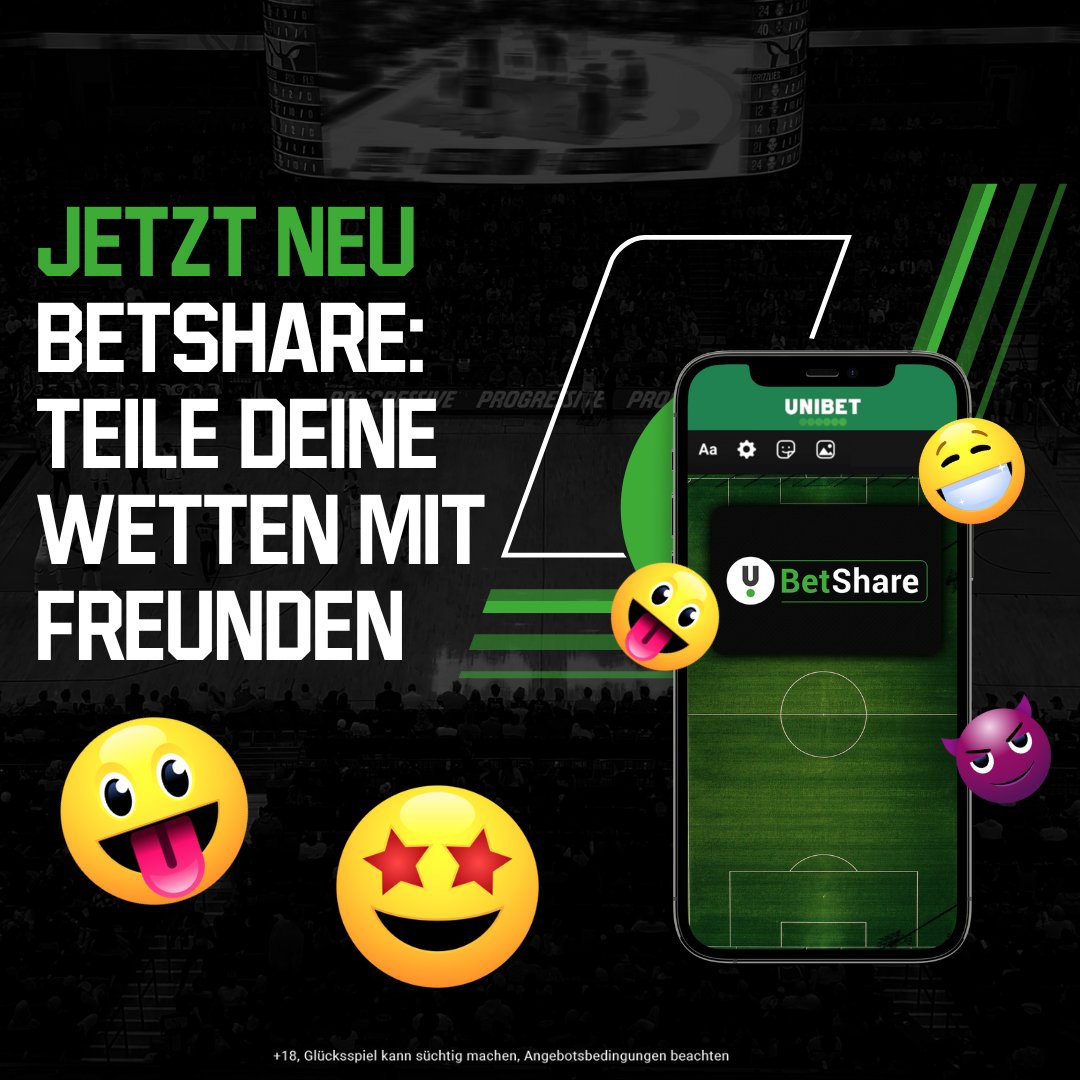 Unibet_AT's tweet photo. Hast du schon unser BetShare-Feature gesehen? 🤩📱⁠ 

Du kannst jetzt deine Wetten mit Freunden &amp; deiner Familie auf verschiedenen Social-Media-Plattformen teilen 😉👌 

Du findest dieses neue Feature unter „Meine Wetten“ in deinem Unibet-Konto. Probiere es noch heute aus! 🔥🔥 https://t.co/8n1v8pygl3