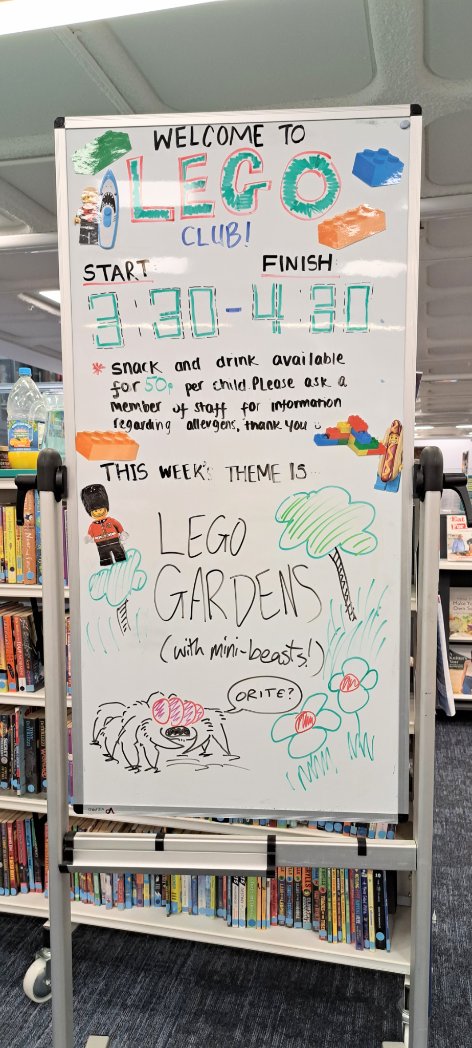 LEGO club today is all about making gardens with hidden mini beasts. (Thought that was a decent effort at a tarantula!) 

1:30 and 3:30pm every Monday! #BuildAWorldOfPlay