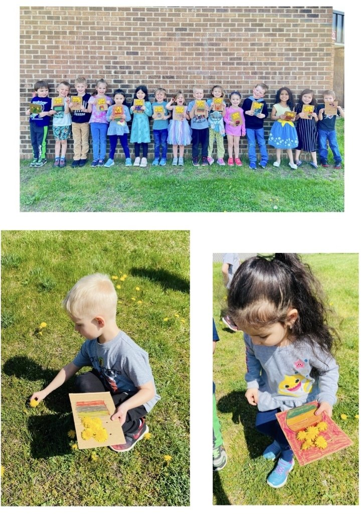 HuronValleyNews's tweet photo. Mrs. Antonio and Mrs. Bicknell’s GSRP class at Apollo Early Childhood Center explored nature and art last week. Students drew vases on cardboard and then picked dandelions to put in their vases. 
We have a very creative bunch!
#HVSsuccess https://t.co/R03OWsTCXM