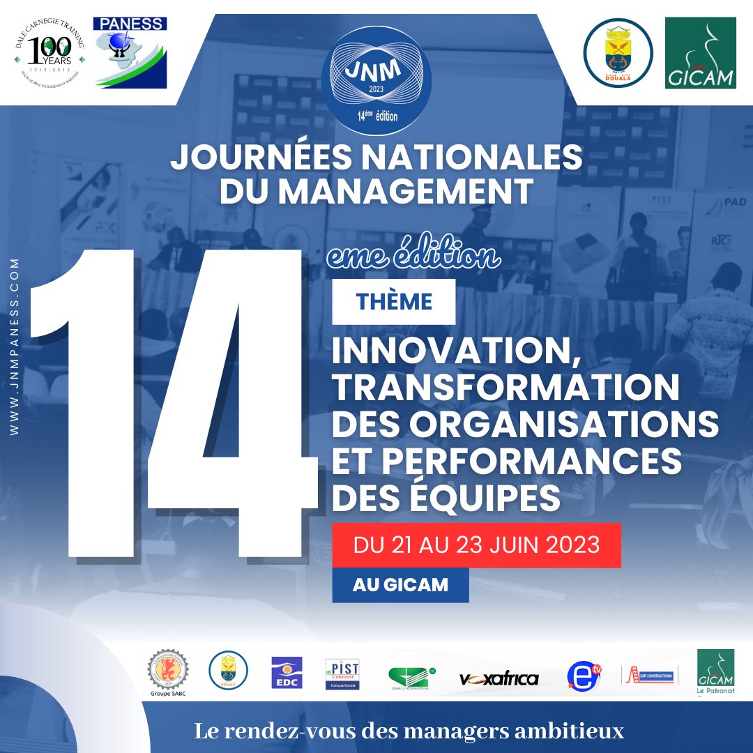 Ne manquez pas la 14e édition des #JNM2023 du 21 au 23 Juin au GICAM sous le thème : « 𝗜𝗻𝗻𝗼𝘃𝗮𝘁𝗶𝗼𝗻, 𝘁𝗿𝗮𝗻𝘀𝗳𝗼𝗿𝗺𝗮𝘁𝗶𝗼𝗻 𝗱𝗲𝘀 𝗼𝗿𝗴𝗮𝗻𝗶𝘀𝗮𝘁𝗶𝗼𝗻𝘀 𝗲𝘁 𝗽𝗲𝗿𝗳𝗼𝗿𝗺𝗮𝗻𝗰𝗲 𝗱𝗲𝘀 𝗲́𝗾𝘂𝗶𝗽𝗲𝘀. »

Inscrivez-vous via le lien: 
forms.gle/RhnUijQjTjkk8t…