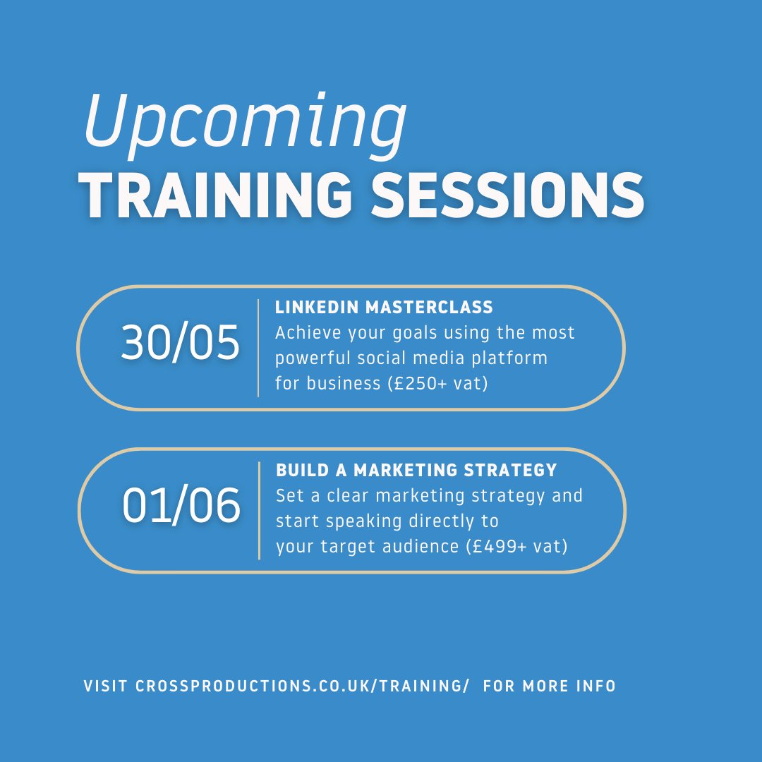 Timing is everything in marketing.

If you’re ready to take the next steps, then we have some dates for your diary!

#LinkedIn Masterclass: May 30th, 9.30am-1pm
bit.ly/3Yx5Eep

#MarketingStrategy Creation: June 1st 1-4pm
bit.ly/3ZYT3l1