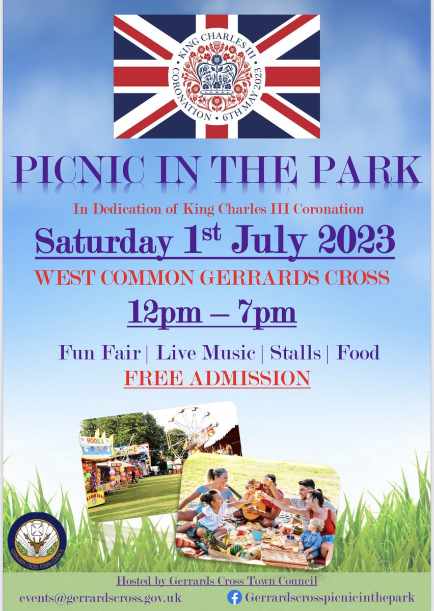 Picnic in the Park-1st July 2023
Organised by Gerrards Cross Town Council