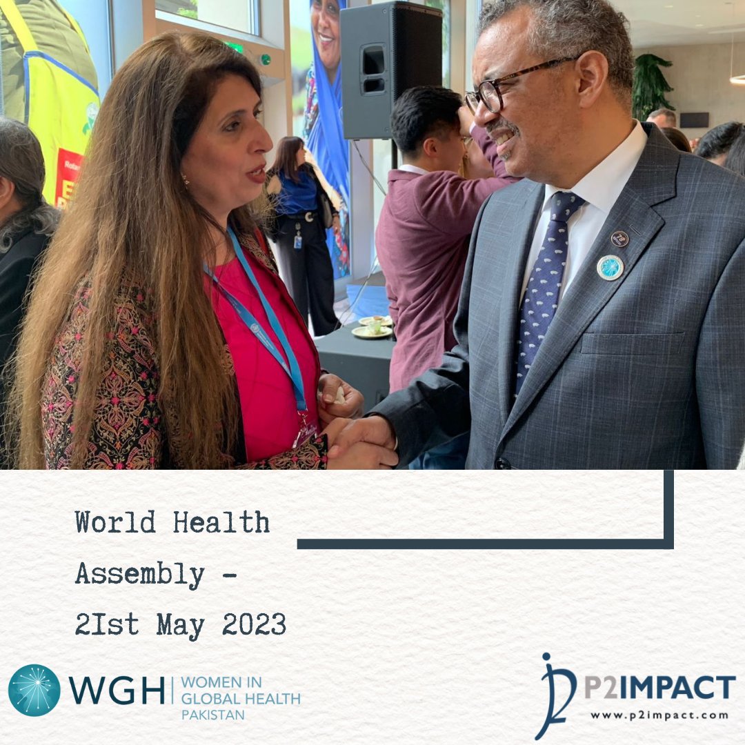 Our co-founder @shabnumsarfraz met with @DrTedros the opening of the #WHA76, as he was supporting the @womeninGH pin. We hope he will #WalkTheTalk and support policies to create a more empowering environment for women in #health! #gendertransformativeleadership #HealthForAll