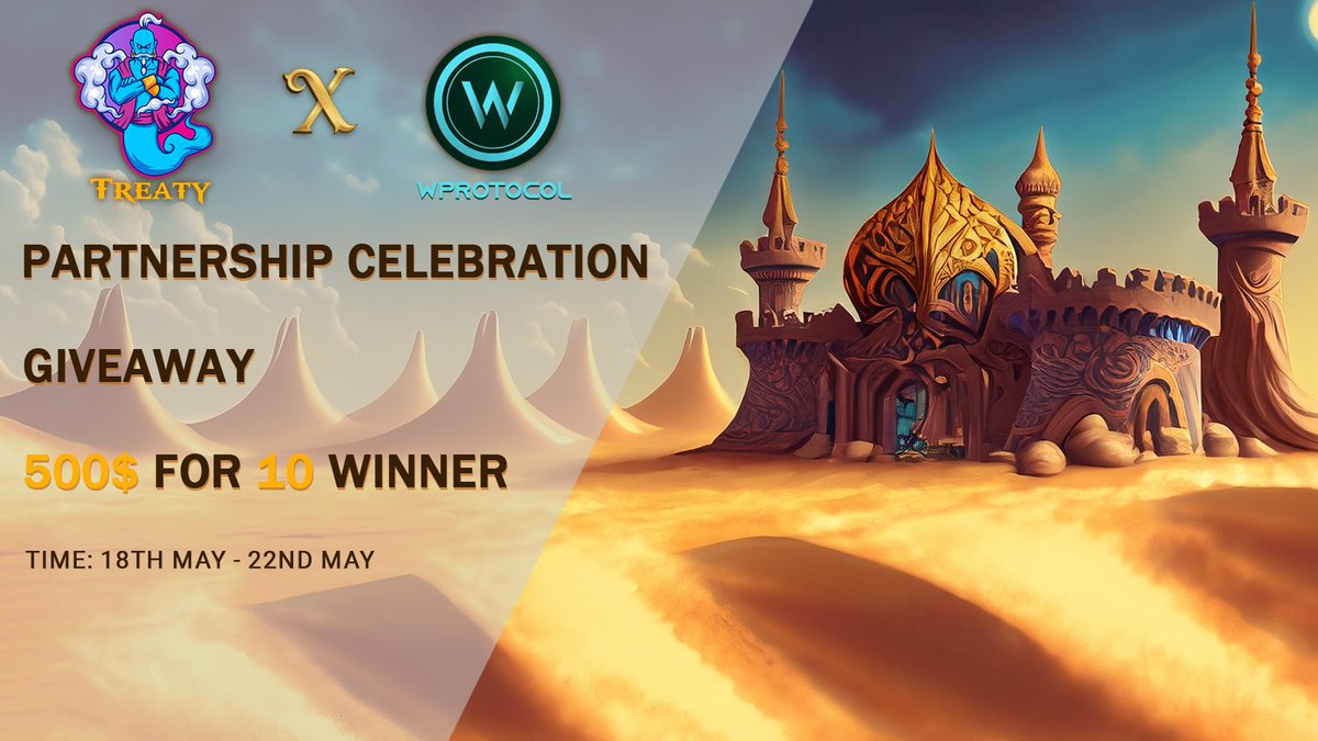 Treaty_GameFi's tweet photo. 📣 NEW PARTNERSHIP ANNOUNCEMENT ON TREATY
🎉 500$ #Giveaway to celebrate our #partnership with
@wprotocolDefi, a Defi project on #SuiBlockchain
✅ Follow Twitter
✅ Join Community
✅ RT & TAG 3 Frds
Gleam: https://t.co/YgJa5krUzL
#Treaty #Wprotocol #suinami @SuiNetwork https://t.co/ObLuZO2Atw