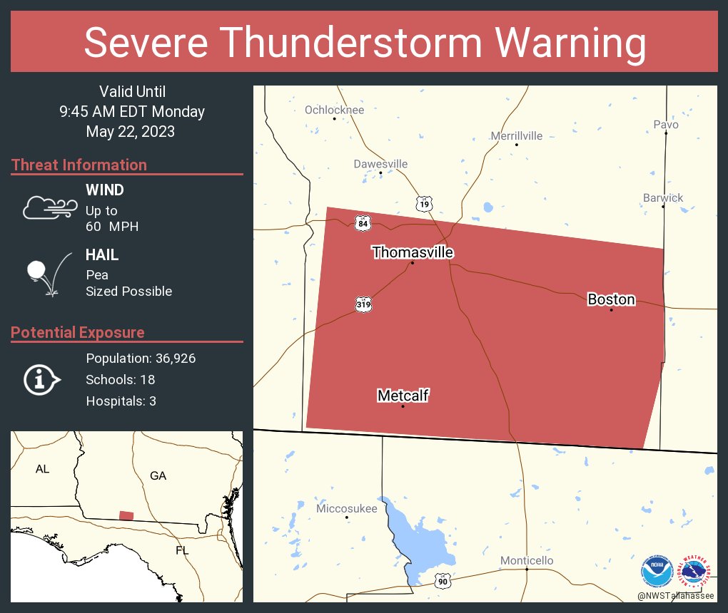 NWS Severe Tstorm on Twitter "Severe Thunderstorm Warning including