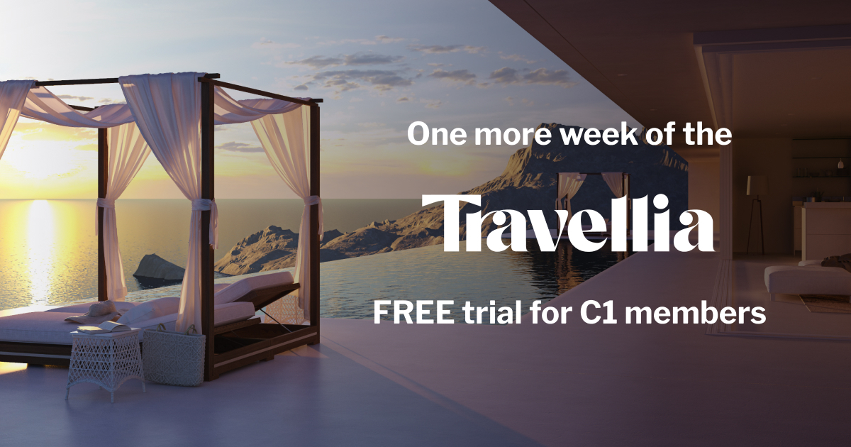 Global C1 members have one week left for FREE access to the Travellia Plus trial! 🙌🏻⚡️

Don’t miss it!⏰

Book your upcoming hotel stay NOW with a discount of up to 65%🚀

plus.travellia.com