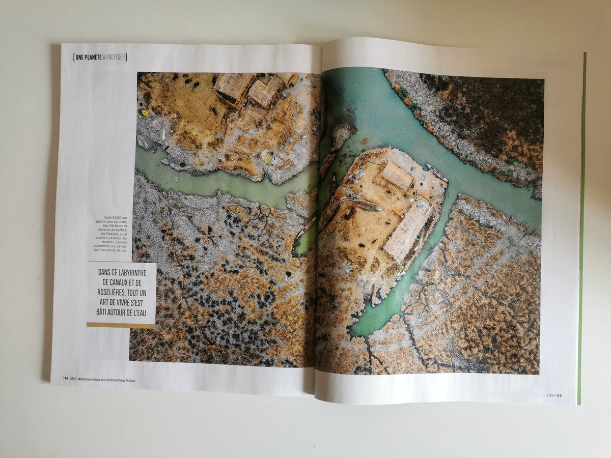 LaurePlayoust's tweet photo. Très heureuse de publier dans Géo Magazine, 16 pages de reportage sur les marais du sud de l'Irak avec @julie.astoul à la ✍️ !

Que reste-t-il des marais de Mésopotamie? Autrefois jardin d’Éden, cette zone humide et ses habitants peinent à faire face au réchauffement climatique. https://t.co/ssO7J8Sq7p