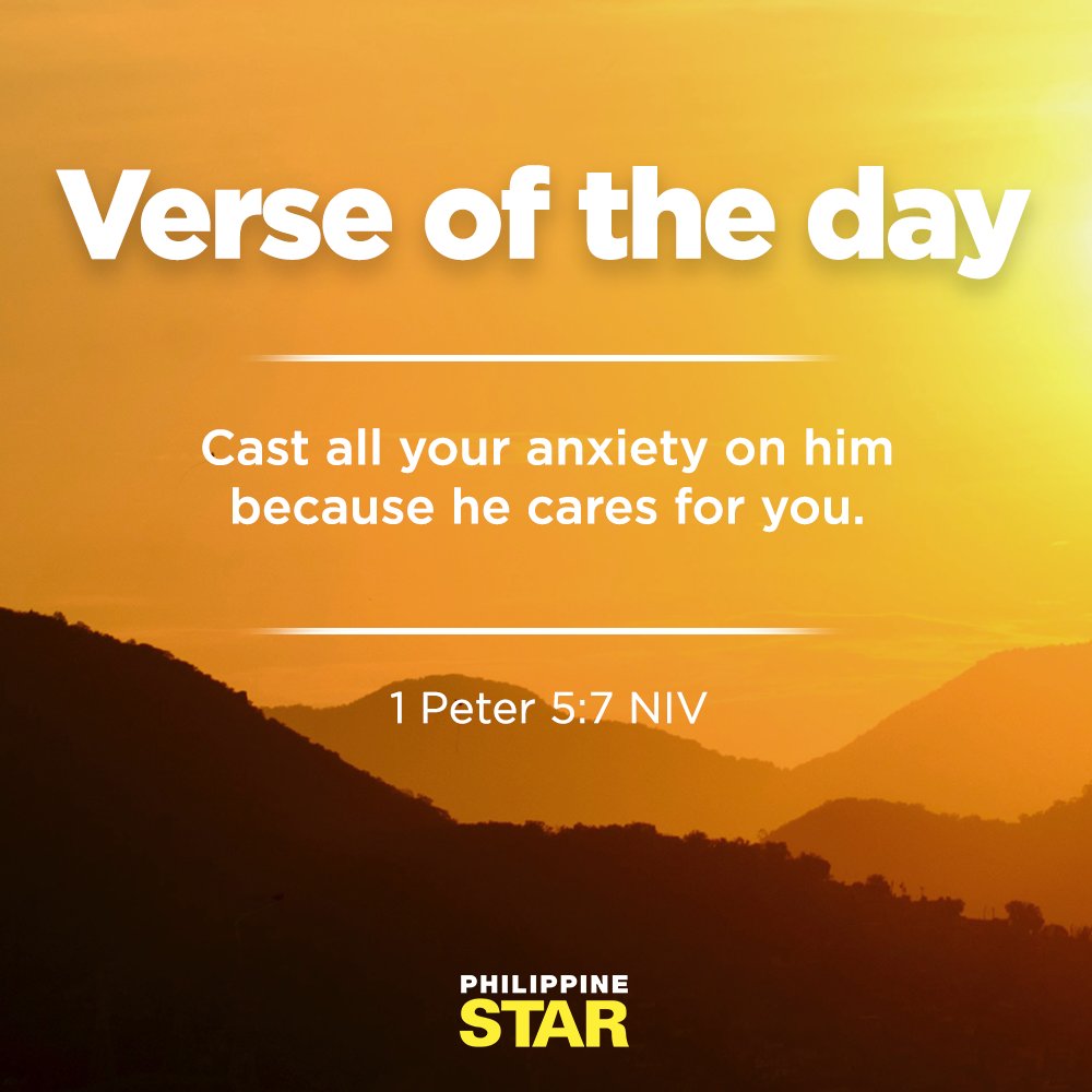 VERSE OF THE DAY

Cast all your anxiety on him because he cares for you. – 1 Peter 5:7 NIV