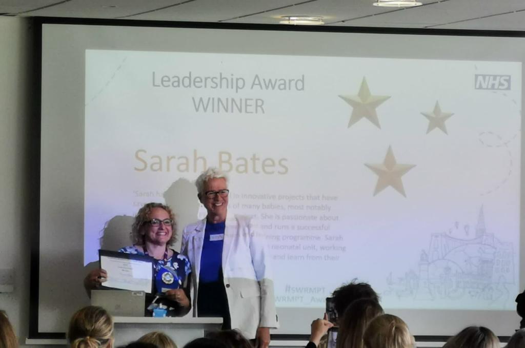 Huge congratulations to both @SarahBates18 and the whole @GWH_NHS #PERIPrem team who won BOTH the Leadership and Best multidisciplinary team awards at the South West Maternity and Neonatal Awards. 
@WEAHSN @sw_ahsn