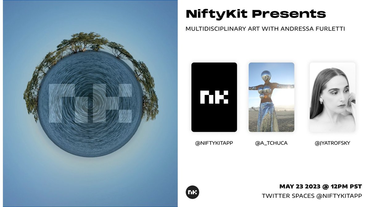 NiftyKitApp's tweet image. 📢 Multidisciplinary Art with @a_tchuca 
⏰ Tue, May 23, 12pm PST

SET REMINDER🔔👇

#NFTCommunity #NFTspaces