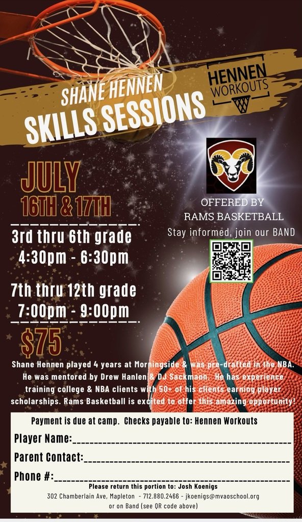 Another great opportunity coming ot you from Rams Basketball!  This camp is available to both boys &amp; girls (3rd-12th grade).  Contact Coach Koenigs with questions.