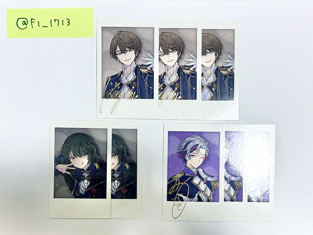 Fi_1713's tweet photo. にじさんじ 5周年 5th Anniversary グッズ　チェキ風カード Bver. 交換

【譲】🏢(R2 N1)、🧷(N2) 、🥂✨(R1 N1)、☯️(N3)、💧(N1)、🦉🎻(N2 )

【求】✌️>⚔

原則 R⇄R N⇄N
郵送でのお取引となります。
気軽にお声がけください。 https://t.co/1quyELRG8K