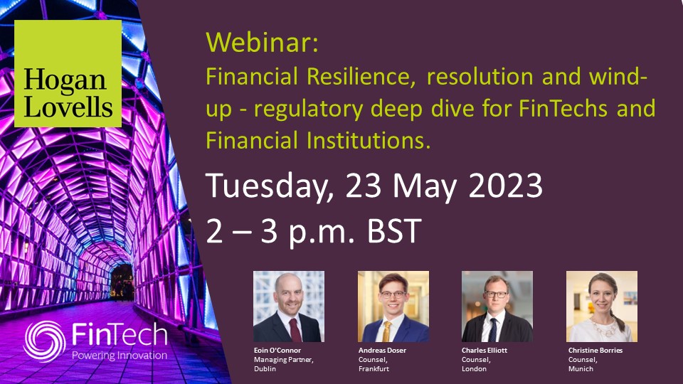 It's not too late to join us tomorrow at 2 p.m. for the latest instalment in our FinTech Fundamentals series titled "Financial Resilience, resolution and wind-up - regulatory deep dive for FinTechs and Financial Institutions." Register here: bit.ly/3OwsXUj