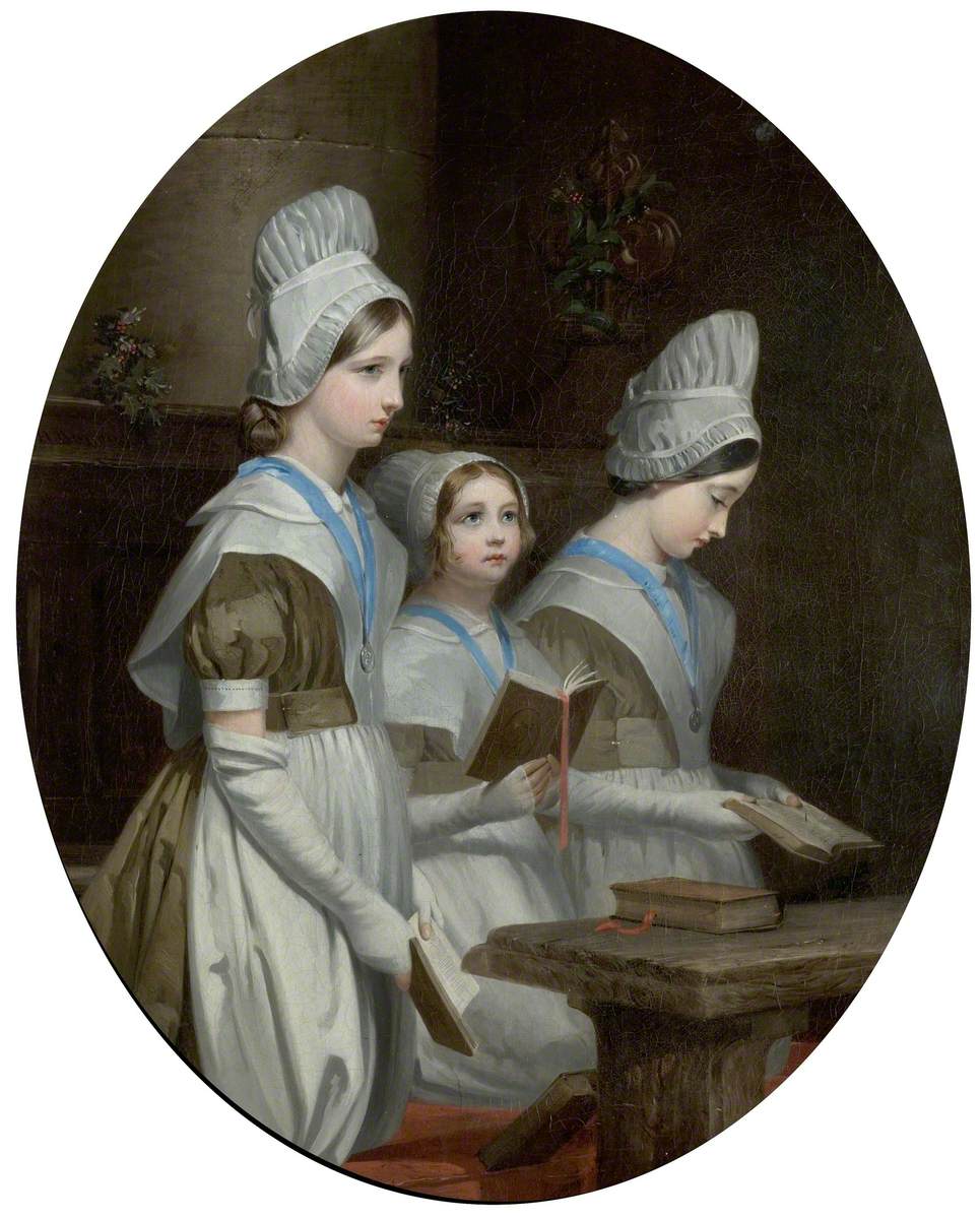 This week we're celebrating religious art for 
@EdinCulture’s Peter Howson retrospective as part of @artukdotorg's #OnlineArtExchange! We thought we'd highlight this charming painting, 'The Charity Girls' (c.1850) by Henry Barraud at @NewsteadAbbey.