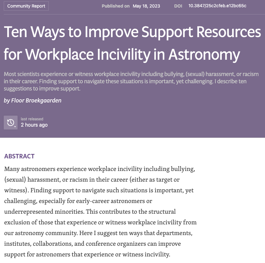Harassment experiences are common in Astronomy but navigating them can be a nightmare...♥️

Here are 10 ways we can improve support resources in astronomy 👇♥️
baas.aas.org/pub/2023i020/r…