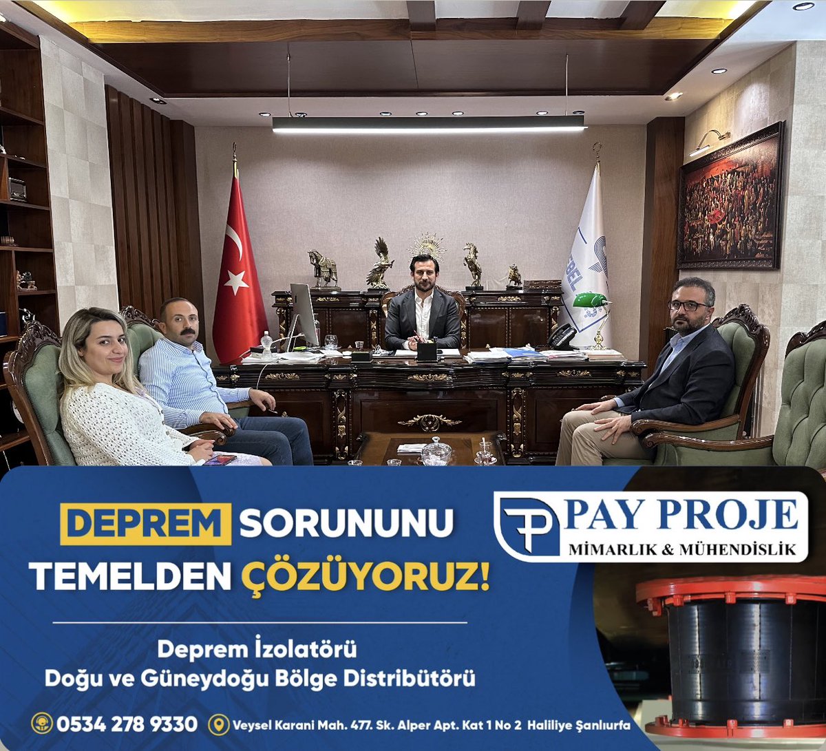 Asrın felaketi sonrası, deprem tehlikesine karşı en güvenilir çözümlerden biri olan deprem izolatör sistemlerini şehrimize getiren Sn.Ferdi PAYDAŞ’a nazik davetleri için teşekkür ediyoruz. <a href="/PaydasFerdi/">ferdi paydaş</a> <a href="/MimarDenizDemir/">Deniz DEMİR</a> <a href="/ihgunes/">İbrahim Halil Güneş</a>