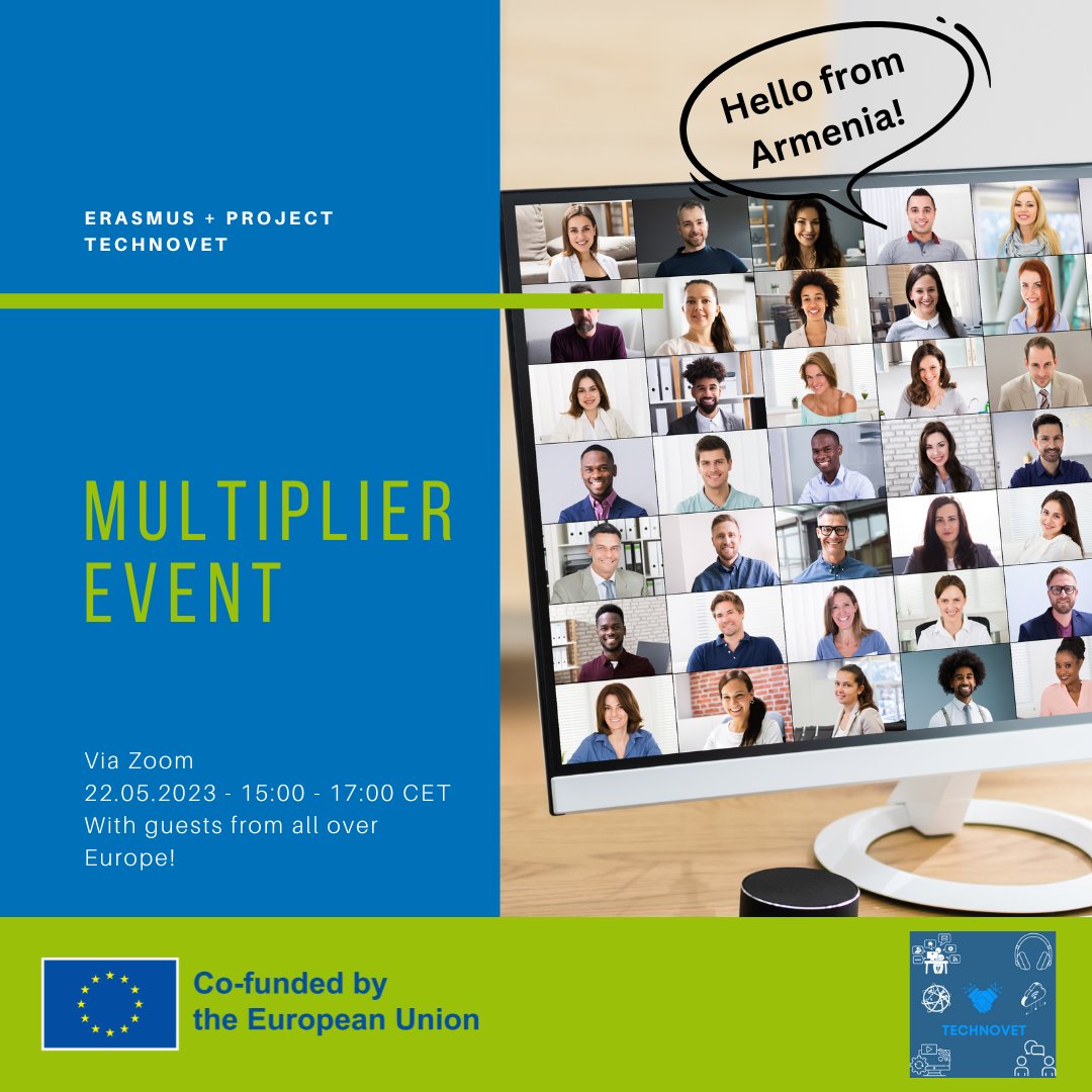 Thrilled to announce our TECHNOVET multiliper event with 34 participants from Europe, including one from Armenia! Together, we're revolutionizing vocational education through technology. #TECHNOVET #ErasmusPlus #EdTech 🌍💪🚀