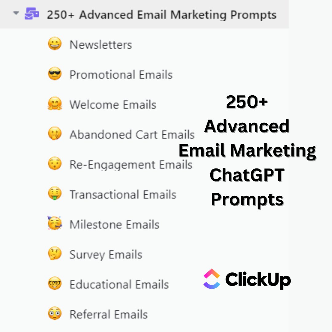 shushant_l's tweet image. Email marketing gets you the best conversions.

I've prepared a resource that includes 250+ advanced email marketing ChatGPT prompts.

This is FREE for 24 hours.

To get it,
1. Like
2. Comment '👍'
3. Retweet

I'll send it for FREE.

You must be following me or I can't send it.