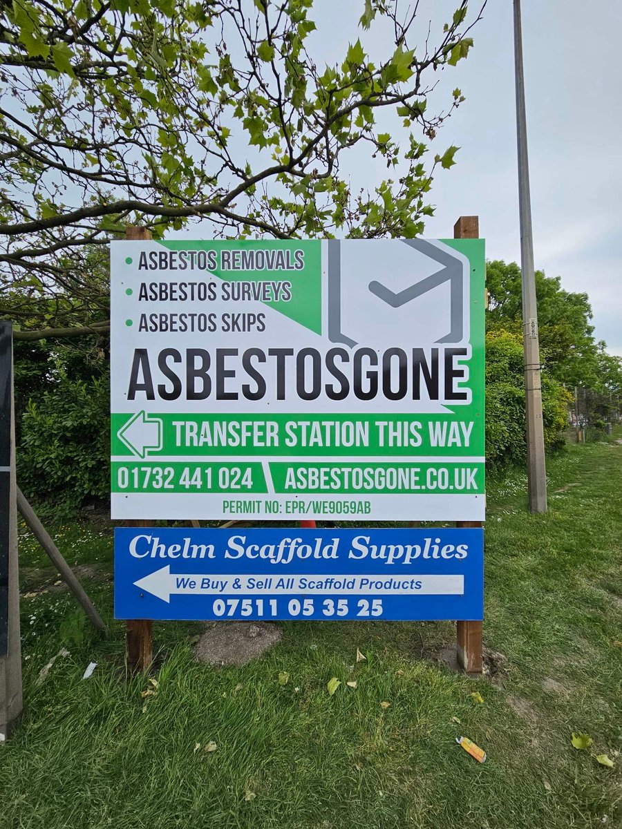Signsandimaging's tweet photo. New printed Di-Bond signs produced for our friends at AsbestosGone.
Based on Medway City Estate they offer a complete service with anything to do with Asbestos at their new premises.

Get in touch if you need signs to help your business get found....... https://t.co/5zii6cKEqv