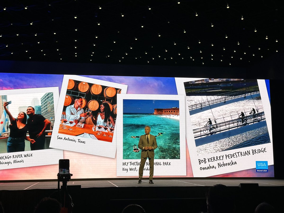 Chris Thompson welcoming us all to IPW 2023. And sharing anniversaries of iconic and classic USA travel experiences. #ipw23 #brandusa #sanantonio #texas