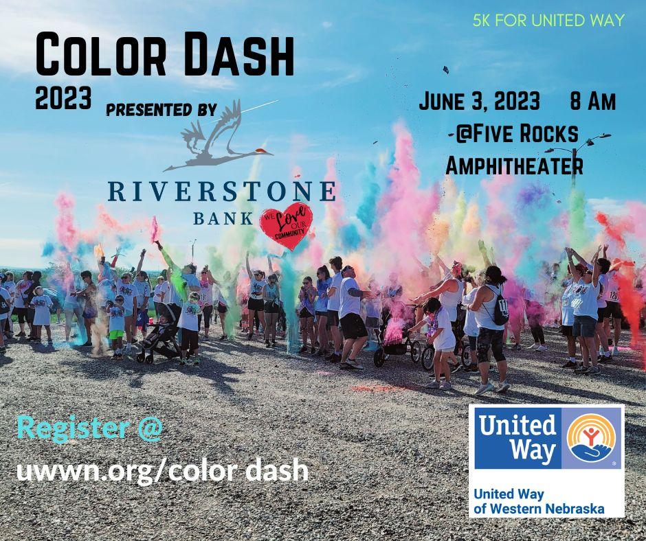 uwwestne's tweet photo. Ready for a Colorful time to support United Way! Register by 5/24 and receive a Racer bag courtesy of Riverstone Bank!

#unitedwayofwesternnebraska #colordash2023 #bankriverstone #weloveourcommunity #uwwn #5k #gering #fiverocks https://t.co/Bv3jUh2PX5