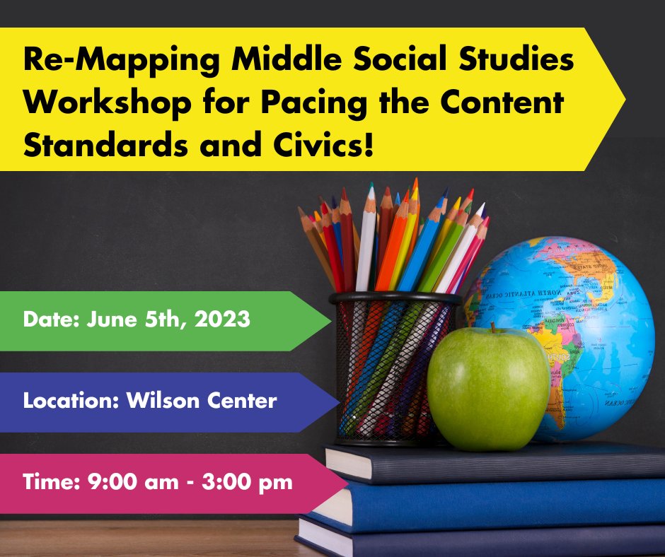 Join us on June 5th for our Re-Mapping Middle Social Studies Workshop for Pacing the Content Standards and Civics! Our hands-on collaborative workshop is designed for teachers, curriculum directors, and instructional leaders.

wesc.k12.in.us/professional-l…