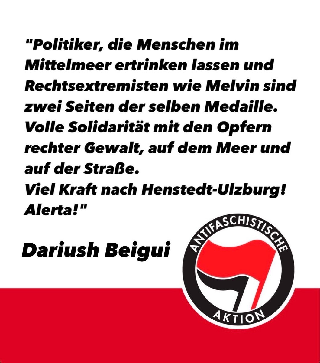 Solidarische Worte von Dariush von der iuventa crew (@IuventaCrew) an die Betroffenen der rechten und rassistischen Auto-Attacke in Henstedt-Ulzburg.

Infos zum Prozess: tatorthenstedtulzburg.noblogs.org 

#tatorthu #henstedtulzburg #solidarität #noafd #nonazis #solidarityandresistance