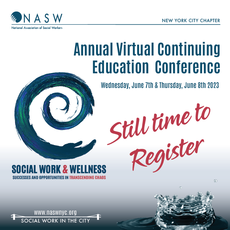 NASWNYC's tweet photo. There's still time to register! 

Invest in yourself &amp; earn up to 9 CE Contact Hours! Opportunities to network &amp; learn from leading social work professionals! 

Discounted group registration rates are also available! 

More information HERE: https://t.co/EMCeY7qder https://t.co/INO66KvnKW