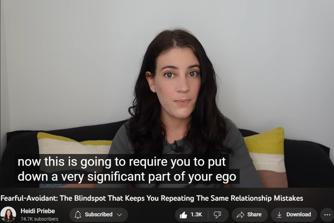 Fearful-Avoidant: The Blindspot That Keeps You Repeating The Same Relationship Mistakes
https://www.youtube.com/watch?v=gqPnXU_JKOk