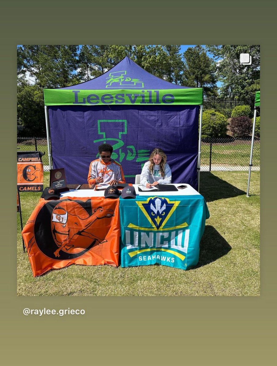 Congrats to our Senior Track &amp; Field athletes on their Signing Day!! Raylee Grieco is headed to UNCW, and Tony Taylor is headed to Campbell.

ROLL PRIDE!!

<a href="/Leesville_XCTF/">Leesville Road XC and Track & Field</a>