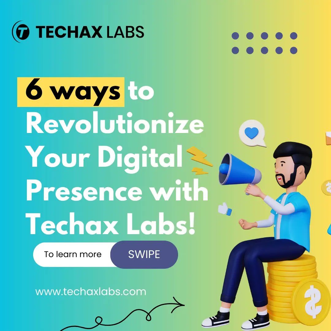 TechaxLabs's tweet image. Revolutionize Your Digital Presence with Techax Labs! 💡

Are you ready to take your brand&apos;s online presence to unprecedented heights? 

Contact Techax Labs today to embark on your digital transformation journey! 

Call- 9608100647

#TechaxLabs  #Innovation 
#Patna #Bihar
#SEO