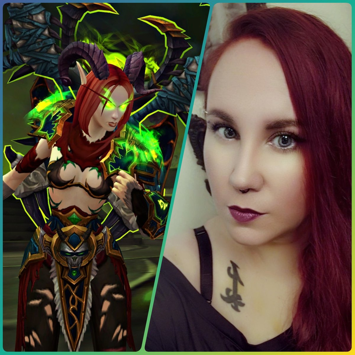 ItsVesperTime's tweet photo. Are people still doing this? Me vs my main.

#worldofwarcraft #selfie #illidari #redhead https://t.co/ENs95sIqiq