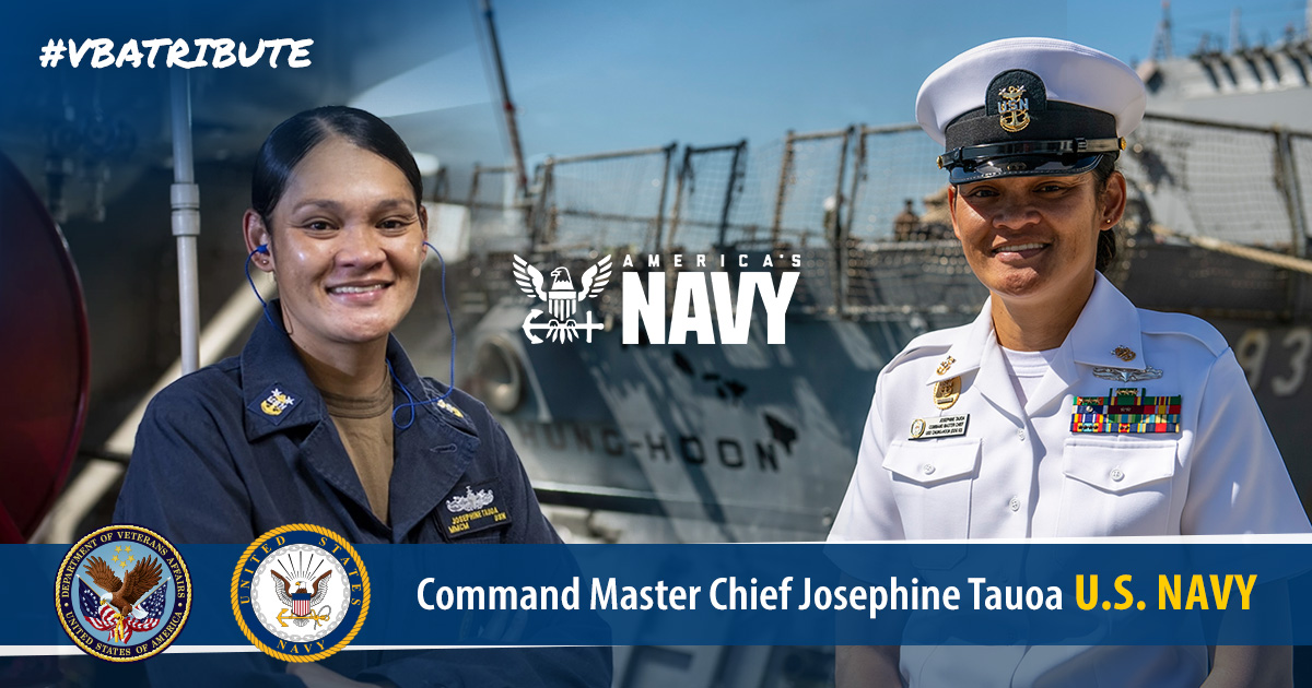 VAVetBenefits's tweet photo. #VBATribute | Command Master Chief Josephine Tauoa became the U.S. Navy's first female Samoan Command Master Chief on February 26, 2020.
Tauoa enlisted as a Machinist Mate in the late 90's and was promoted to chief petty officer after 17 years. https://t.co/X0CmTpbUdx