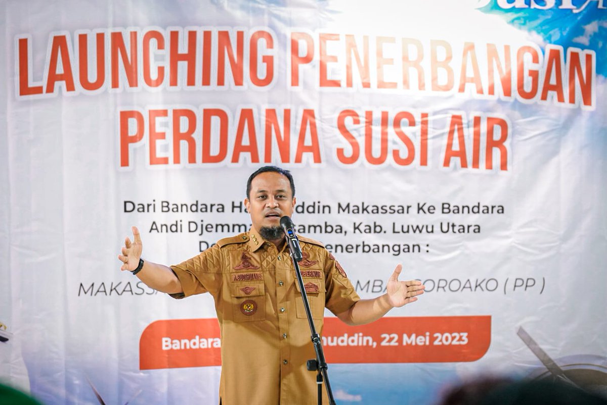 Gubernur Andalan Launching Lima Rute Penerbangan Subsidi Pemprov Sulsel, Perdana Rute Makassar - Masamba - berita-sulsel.com/2023/05/22/gub…
