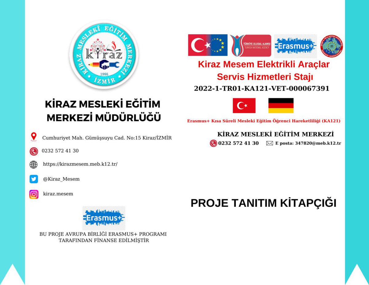 Kiraz_Mesem's tweet photo. Kiraz Mesleki Eğitim Merkezi  2022- 1- TR01-KA121-VET-000067391 nolu “ Elektrikli Araçlar Servis Hizmetleri Stajı” isimli proje 02-22 Nisan 2023 tarihlerinde Almanya- Berlin’de başarıyla gerçekleştirilmiştir.  @izmir_ilmem @kiraz_mem https://t.co/3XeHmBK7HA