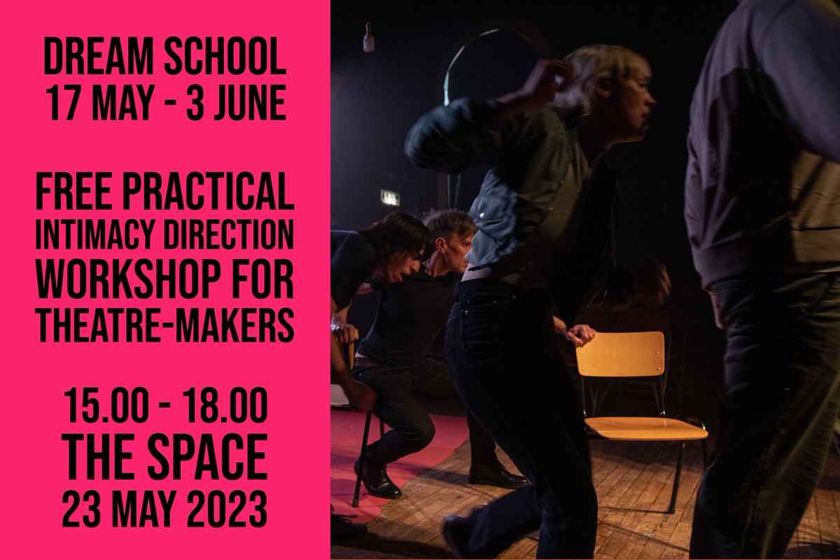 Are you interested in learning more about Intimacy Direction?

Well... if you purchase a ticket for DREAM SCHOOL for tomorrow night (23/05) you can bag yourself a FREE spot on our Practical Introduction to Intimacy Direction Workshop - 15.00 - 18.00 at the Space theatre.

(1/2)