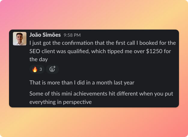 "This is more than I did in a month last year"