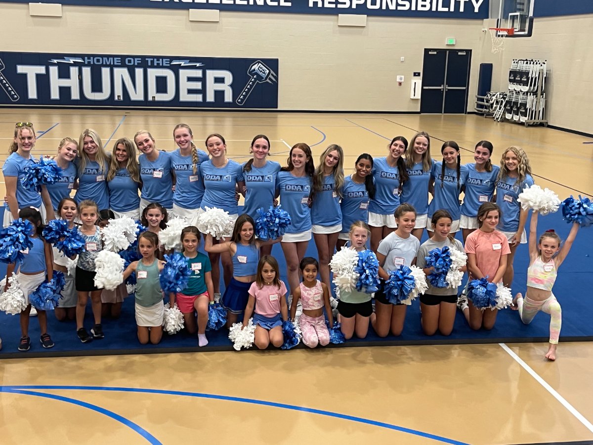 ODA Lower School students had a blast learning tumbling, chants, and tricks from our Varsity Cheer team members at MiniCheer Camp! #ODA #teamwork