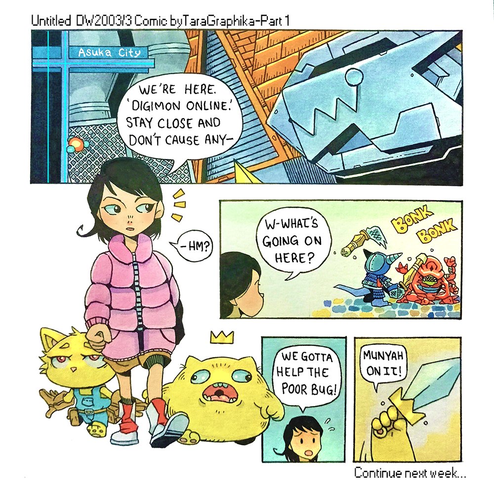 taragraphika's tweet photo. Part 1 of a #digimonworld3 comic/manga I'm brewing~
You may support me and the comic through:
https://t.co/qZGwtNIl91
or DM me for a commission:)

#digimon #digimonfanart #デジモン #エンジェウーモン #レディーデビモン #comic #manga #taragraphika #ocs #munyah #fitchylemonhead #tara https://t.co/0RGdClJJXy